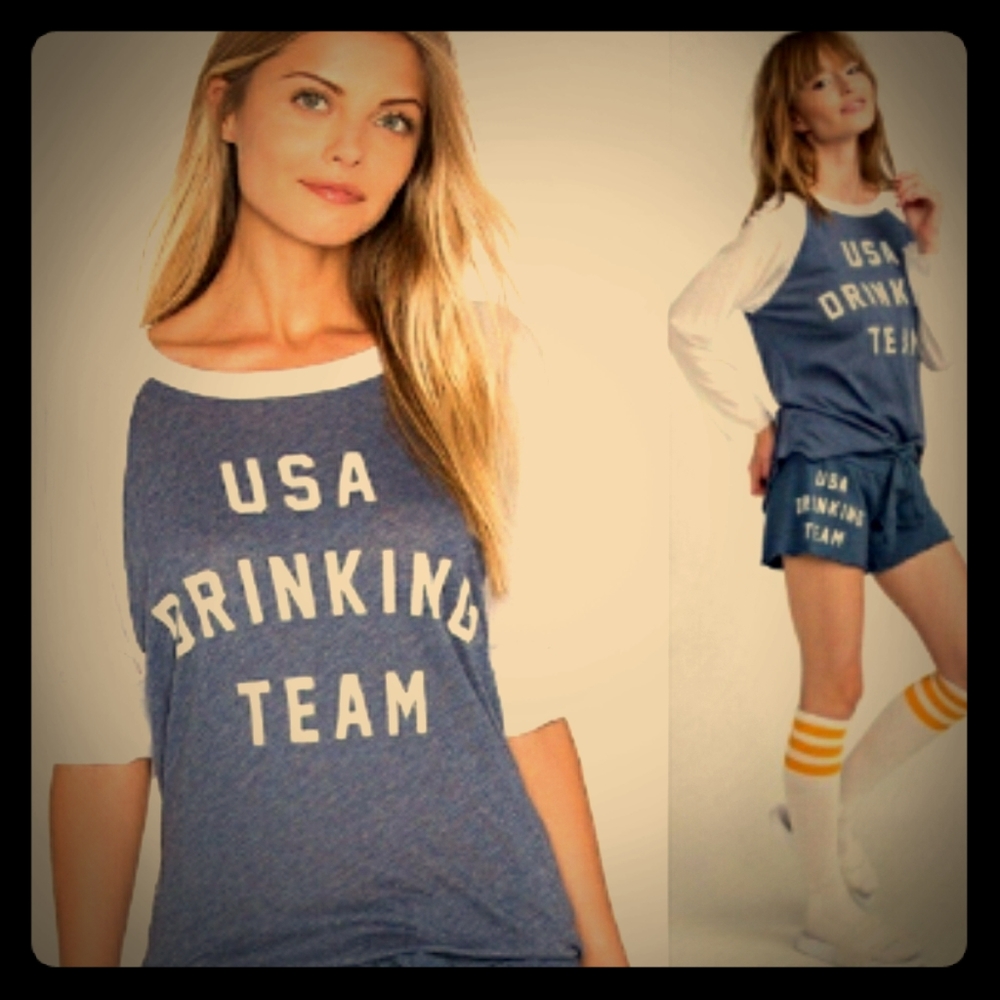 Wildfox USA Drinking Team Tee, xs